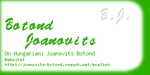 botond joanovits business card
